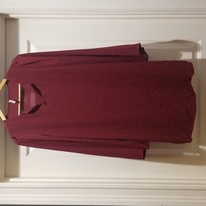 Garnet tunic, bell sleeves, sheer